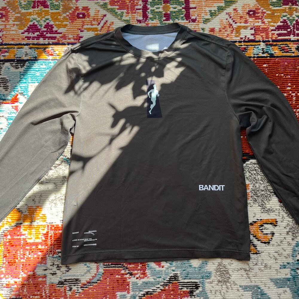 BANDIT RUNNING LONG SLEEVE OLIVE GREEN MICROMESH SHIRT SIZE M